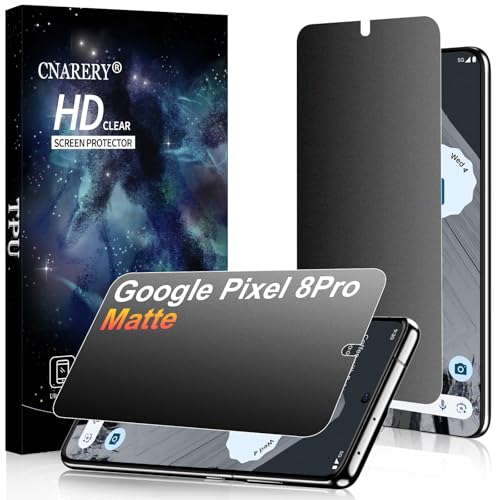 2 Pack for Google Pixel 8 Pro Anti-Glare Matte Privacy Screen Protector, Smooth and Responsive Touch Flexible EPU Film, [Support Fingerprint Unlock] [Self-Healing] [Not Glass] - size: Google Pixel 8 Pro