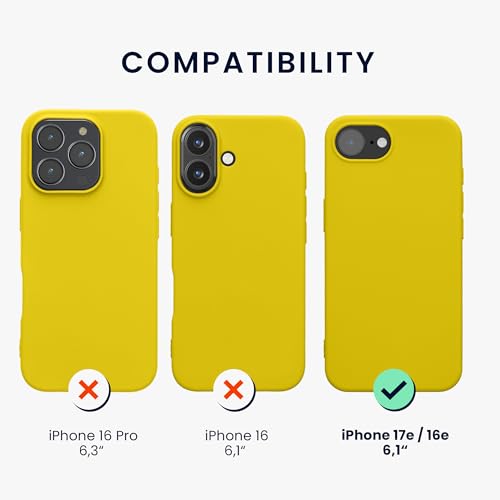 kwmobile Case Compatible with Apple iPhone 17e / iPhone 16e Case - Soft Slim Protective TPU Silicone Cover - Radiant Yellow - color: Radiant Yellow