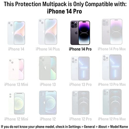 Scooch® Tempered Glass Multipack for iPhone 14 Pro, 3 Screen Protectors and 2 Camera Lens Protectors, Premium 9H Tempered Glass, Anti-Scratch, Anti-Fingerprint, Impact Resistant - size: iPhone 14 Pro
