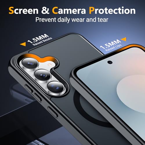 SPIDERCASE for Samsung Galaxy S25 FE Case,Built-in Stand,Black | Magnetic [3 Stand Ways] Invisible Kickstand|Tranlucent Matte|Drop Protection| Shockproof Slim Case - color: Black, size: S25 Fe