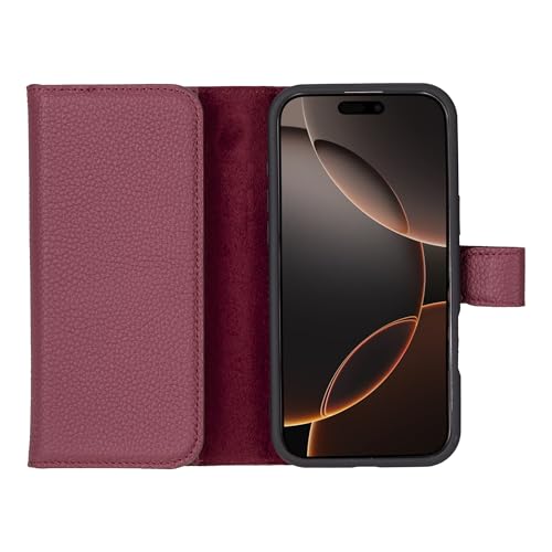 Bayelon Wallet Case for iPhone 16 Pro Max 6.9", Trifold Leather Wallet, Detachable Magnetic Flip Folio Cover, Card Holder, iPhone 16 Pro Max Wallet Case, MagSafe Compatible, RFID (Burgundy) - color: Burgundy, size: iPhone 16 Pro Max