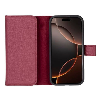 Bayelon Wallet Case for iPhone 16 Pro Max 6.9", Trifold Leather Wallet, Detachable Magnetic Flip Folio Cover, Card Holder, iPhone 16 Pro Max Wallet Case, MagSafe Compatible, RFID (Burgundy) - color: Burgundy, size: iPhone 16 Pro Max
