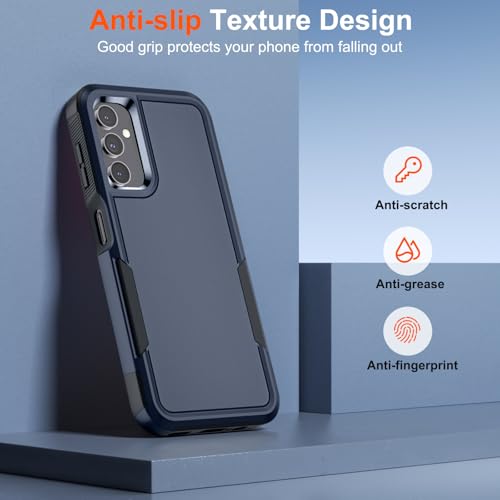 zapica Designed for Samsung Galaxy A14 5G Case, Deep Blue | Military Grade Drop Protection, Dual Layer Structure Design, Heavy Duty Shockproof Non-Slip Phone Cover - color: Deep Blue, size: Samsung Galaxy A14 5G 6.6''