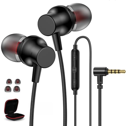 3.5mm Headphones Wired Earbuds for Laptop School Computer PC,Black - color: Black