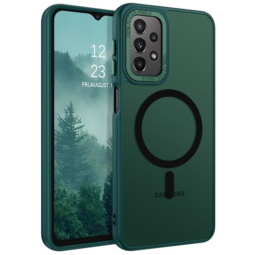 GUAGUA for Samsung Galaxy A23 Case Compatible with MagSafe Magnetic Cases Slim Translucent Matte Skin Feeling Shockproof Protective Anti-Scratch Phone Case for Samsung Galaxy A23 5G/4G, Green - color: Green, size: for Samsung A23 4G/5G