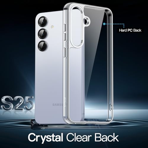 JETech Case for Samsung Galaxy S25 5G, Non-Yellowing Shockproof Bumper Protective Phone Cover, Anti-Scratch Hard PC Back (Clear) - color: Clear, size: Galaxy S25