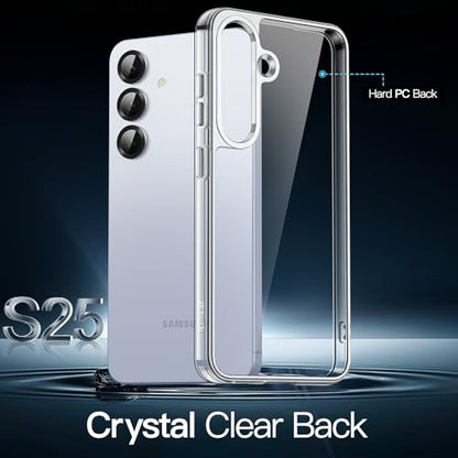 JETech Case for Samsung Galaxy S25 5G, Non-Yellowing Shockproof Bumper Protective Phone Cover, Anti-Scratch Hard PC Back (Clear) - color: Clear, size: Galaxy S25