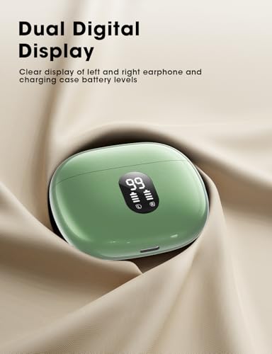 ZZU Wireless Earbuds, 2025 Ear Buds with Big Bass Stereo Sound, Lightweight Bluetooth Earbuds with 48 Hours Playtime, in-Ear Fit Earphones, IPX7, Hands-Free Calls with AI for iPhone, Android, Pad