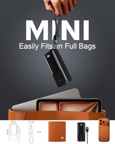 Mini Portable Charger 10000mAh 22.5W PD Small Power Bank Fast Charging - color: Black