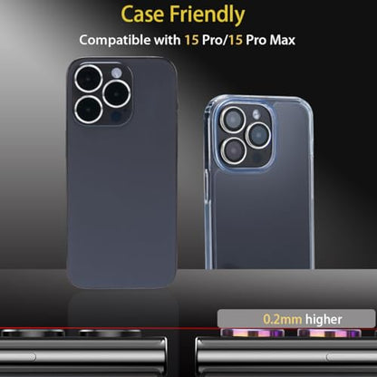 Camera Lens Protector for iPhone 15 Pro/15 Pro Max, Silver - color: Silver