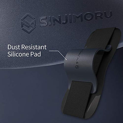 Sinjimoru Phone Grip with Silicone Band, Holder & Kickstand, Black