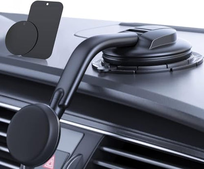 DOLYOFG Magnetic Phone Holder for Car, [ Powerful Magnets & Military-Grade Suction] Car Phone Holder Mount Dashboard Windshield Cell Phone Holder Phone Stand for Car iPhone Android Automobile Cradle - color: Black