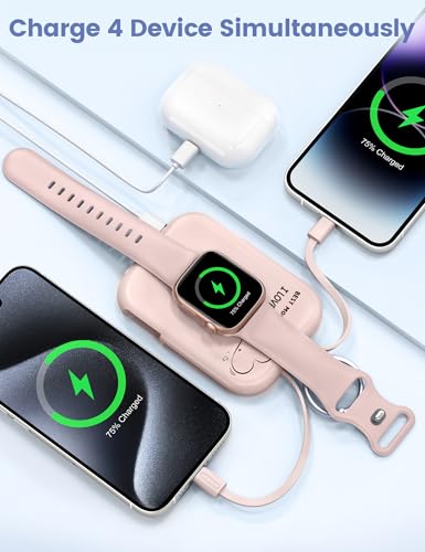 RORRY CharmGo Portable Charger, 5000mAh Portable Charger Power Bank - color: Mom-Pink