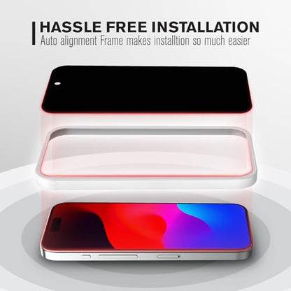 VENA for iPhone 15 Privacy Tempered Glass Screen Protector - 3 Pack - color: Privacy
