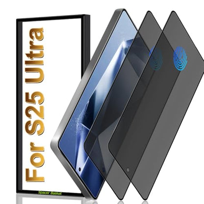 Galaxy S25 Ultra Matte Anti spy Privacy Screen Protector 2 Pack ,9H Tempered Glass,Anti-Glare Anti-Scratch, Smooth and Responsive Absolute, No Bubbles, High Definition Clear, With Installation Frame