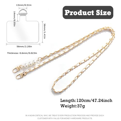 Phone Crossbody Chain Cell Phone Lanyard,Leather+Metal Shouder Strap Universal Phone Strap with Phone Tether Patches (K) - color: F
