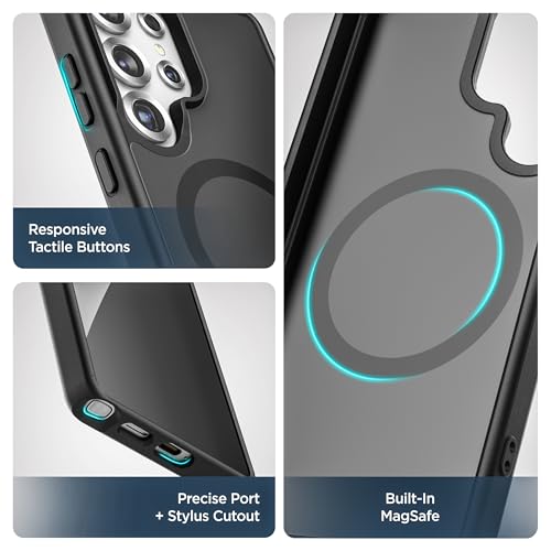 Encased Belt Holster Case for Samsung Galaxy S25 Ultra, (Slim Fit) Case with Rotating Phone Holder Clip (Magnetic, Compatible with MagSafe) Matte Black - color: Black, size: S25 Ultra