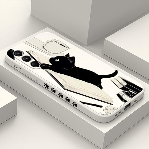 LEECG for Samsung Galaxy S24 Plus Case, Design Pattern Slim Stylish Drop Proof Protective for Galaxy S24 Plus Phone Cover 6.7 inch, Cat Rice White - color: Cat Rice White, size: for Samsung Galaxy S24 Plus