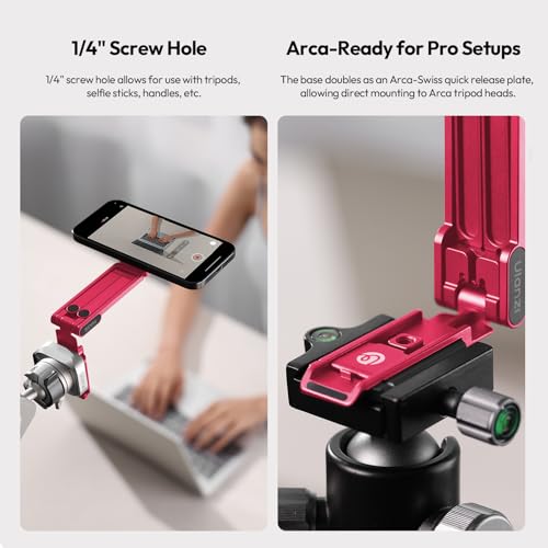 ULANZI MA38 Magnetic Phone Tripod for iPhone, Portable Phone Holder Red - color: Raspberry Red