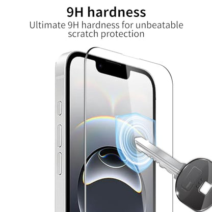 3 Pack Tempered Glass Screen Protector for iPhone 16E + 3 Pack Camera Lens Protector, 9H Hardness, HD Clear, Scratch Resistant, Case Friendly, Easy Install - size: iPhone 16E