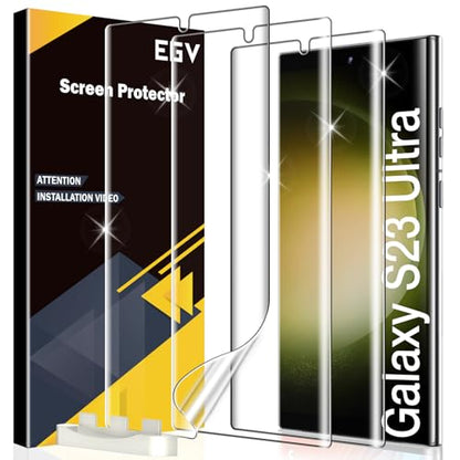EGV 3 Pack for Samsung Galaxy S23 Ultra Screen Protector, Soft TPU Film - size: Galaxy S23 Ultra 6.8inch