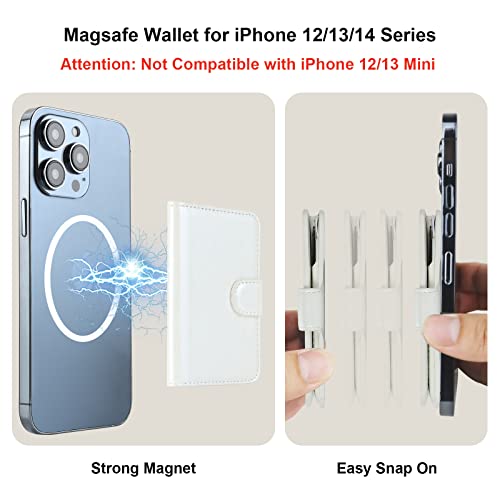 Bocasal for MagSafe Card Wallet for iPhone, White - color: White