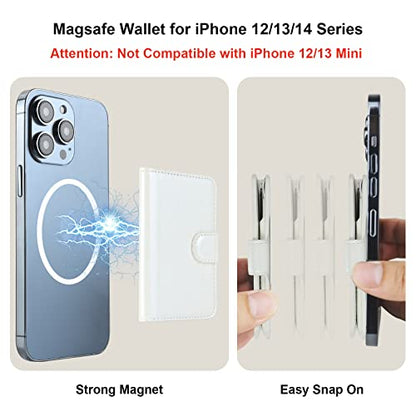 Bocasal for MagSafe Card Wallet for iPhone, White - color: White