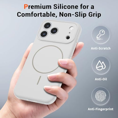 SUPFINE Silicone & Magnetic for iPhone 17 Pro Max Case White - color: White, size: iPhone 17 Pro Max