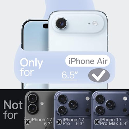 JETech Silicone Case for iPhone Air, Blue | Silky Soft Touch, Shockproof Protection, Scratch Resistant, Microfiber Lining - color: Blue, size: iPhone Air