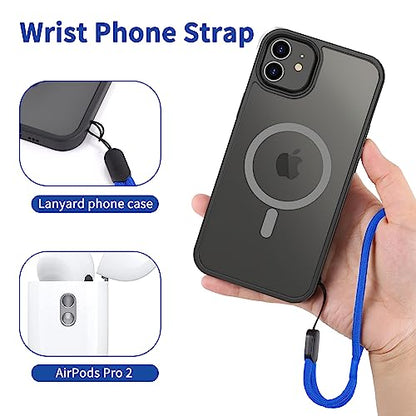CACOE Phone Lanyard, Dark Blue, 2 Pcs - color: Dark Blue, size: 30"（Neck Strap×1）+8"（Wrist Strap×1）