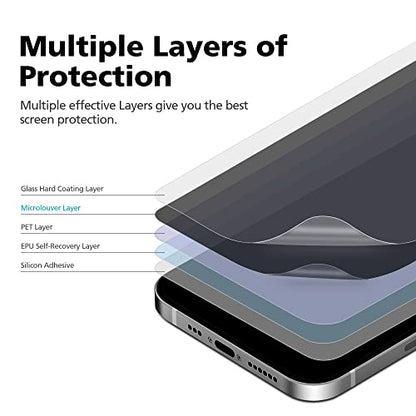 [2 Pack Privacy Screen Protector for Galaxy S21 Ultra, Anti-Spy Full Glue PET EPU Hybrid Screen Protector, Fingerprint Compatible, Self-Healing, Easy Installation with Alignment Tool - size: Galaxy S21 Ultra