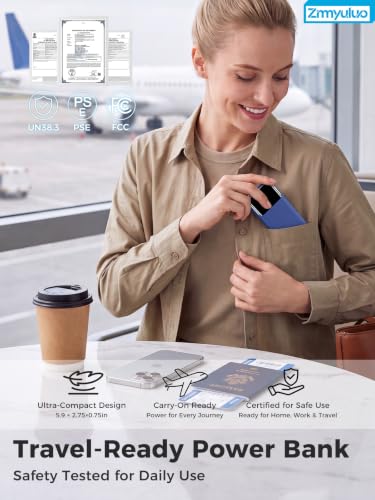 Portable Charger 10000mAh Power Bank with Built-in Cables and Wall Plug