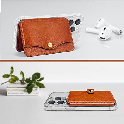 M-Plateau Phone Purse With Slim Sticker Compatible with Most Smartphones (Brown) - color: Brown