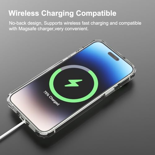 for iPhone 15 Plus Clear Bumper Frame No-Back Case, Slim Fit Ultra-Light Anti-Yellowing Transparent Protection Heat Dissipation Bezel Phone Cover Case 6.7" 2023 - color: Clear, size: iPhone 15 Plus