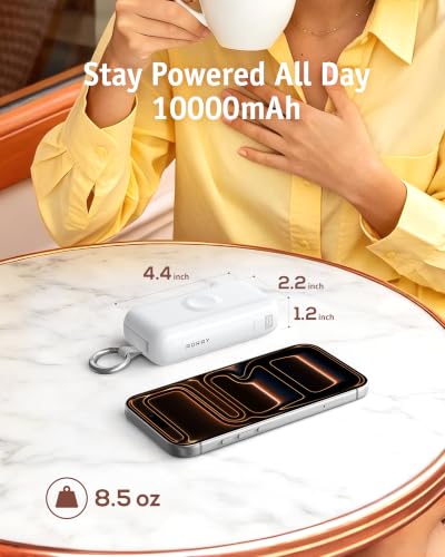 RORRY Flow Portable Charger 10000mAh 40W Wall Plug Power Bank Battery Pack - color: White
