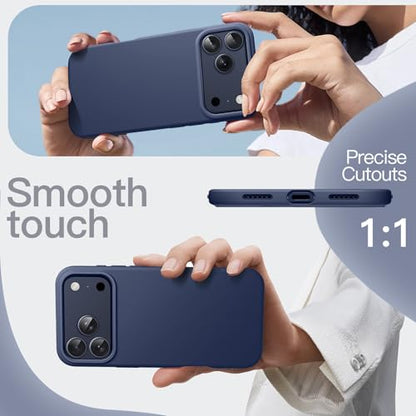 JETech Silicone Case for iPhone 17 Pro Max, Dark Blue | Silky Soft Touch, Shockproof Protection, Scratch Resistant, Microfiber Lining - color: Dark Blue, size: iPhone 17 Pro Max