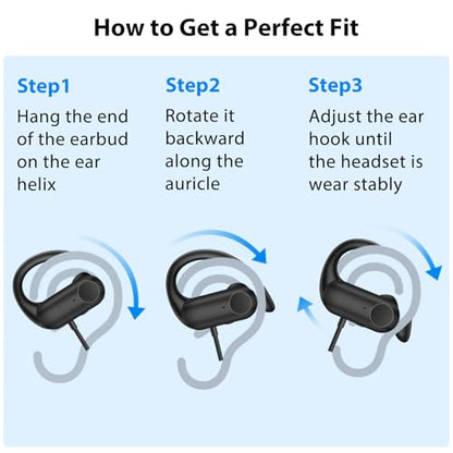 APETOO USB C Headphones with Earhook Mic & Volume Control HiFi Stereo Sound
