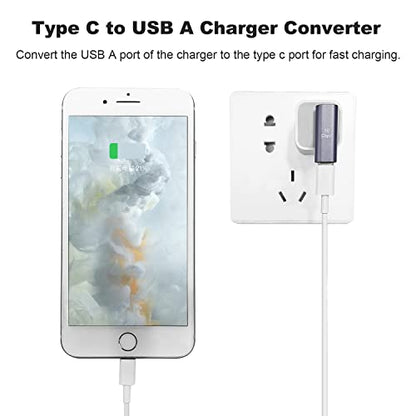 AreMe 90 Degree USB C Female to USB Male Adapter 2 Pack, Left & Right Angle - style: Left and Right Angle