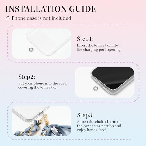ZOOEASS Phone Wrist Lanyard Gold Metal Scarf Phone Charm Strap with Tether Tab Women Phone Chain Accessories for Handbags - color: Style 5