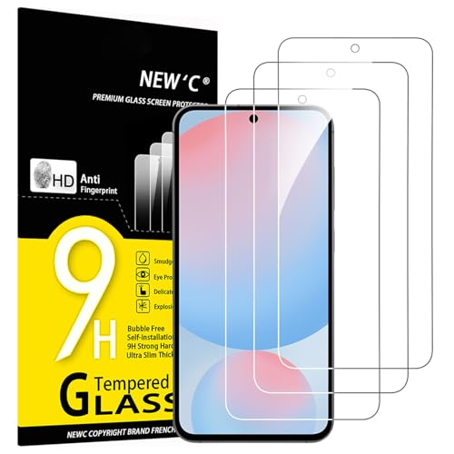 NEW'C 3 Pack Designed for Samsung Galaxy S25 FE Screen Protector,Tempered Glass,Case Friendly Scratch-proof, Bubble Free, Ultra Resistant - size: S25 FE 6.7 inches