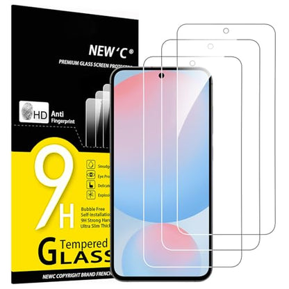 NEW'C 3 Pack Designed for Samsung Galaxy S25 FE Screen Protector,Tempered Glass,Case Friendly Scratch-proof, Bubble Free, Ultra Resistant - size: S25 FE 6.7 inches