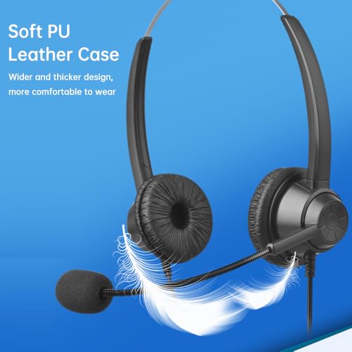 Wired Computer Headset with Microphone, Single Sided Headphone, Wired Headset with Boom Microphone Suitable for Telephone Operator Computer
