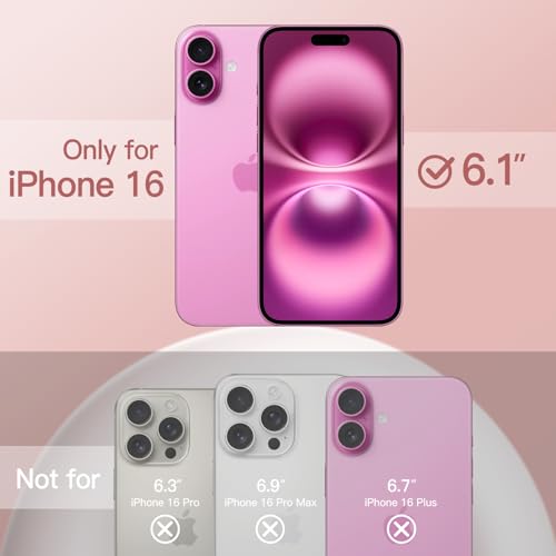JETech Silicone Case for iPhone 16, Light Pink | Silky Soft Touch, Shockproof Protection, Scratch Resistant, Microfiber Lining - color: Light Pink, size: iPhone 16