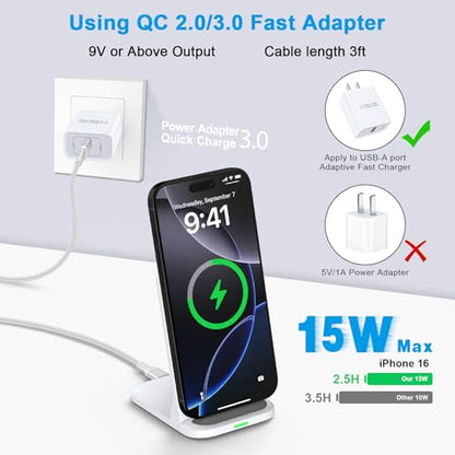 Pixel Wireless Charger Fast Charging Stand for Google Pixel 10a 10 Pro XL - color: White