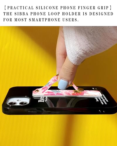 Phone Finger Strap Holder, Portable Phone Grip Loop, Telescopic Silicone Phone Stand, Compatible with Most Smartphones (Watercolor Spring Flower) - color: Watercolor Spring Flower