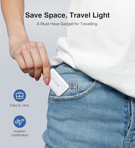 [2-Pack] Ultra Thin Flat USB Wall Charger 40W Dual Port USB C Charger Block - color: White