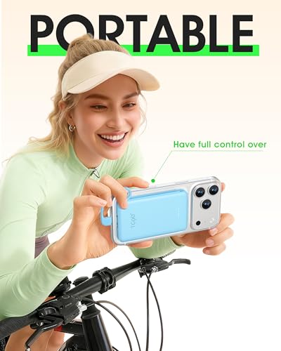 TG90° 5000mah Ultra Slim Power Bank Built-in AC Plug & 2 Cables,Blue - color: Blue