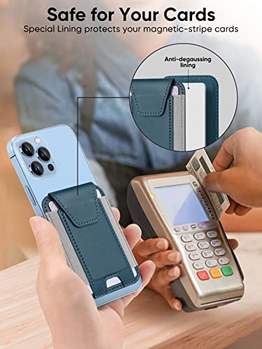 Miroddi for MagSafe Wallet with Privacy Flap, Strongest Magnetic Wallet | 7 Cards Holder, RFID Blocking, Leather Magnetic Phone Wallet for iPhone 17/16/15/14/13/12 Series and Pixel 10 Series - color: Dark Blue
