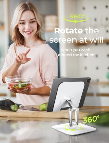 LISEN for iPad Stand Holder Adjustable Tablet Stand for Desk White - color: White