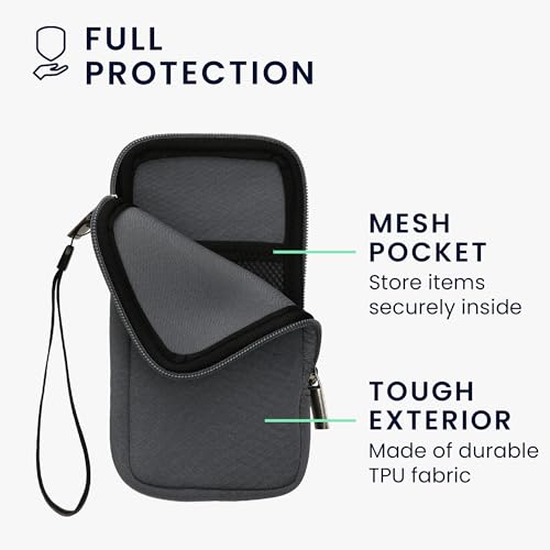 kwmobile Universal Phone Pouch Size XL - 6.7/6.8" - Neoprene Smartphone Pouch with Zip - Water-Repellent Mobile Phone Case - Sleeve in Blue Grey - color: blue grey, size: XL - 6.7/6.8"